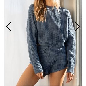 Nasty Gal Knit Pause Sweater and Shorts Lounge Set